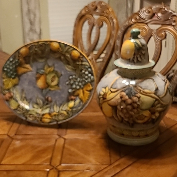 Majolica pottery : Santa Rosa pattern. 2 pieces.(made in mexico) handcrafted. - Picture 3 of 15